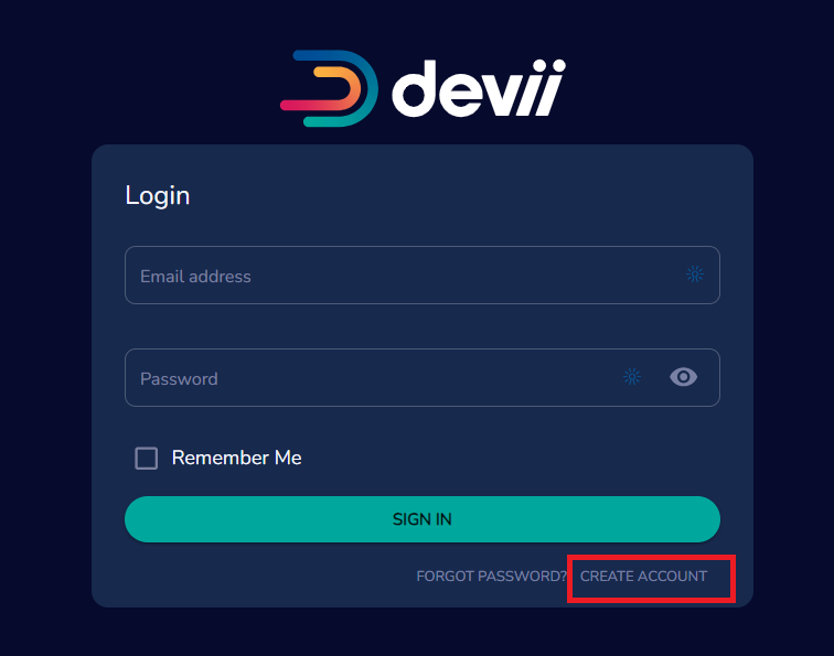 Create Account Create Account