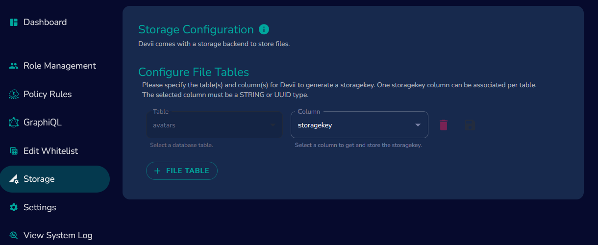 Remove File Table Remove File Table