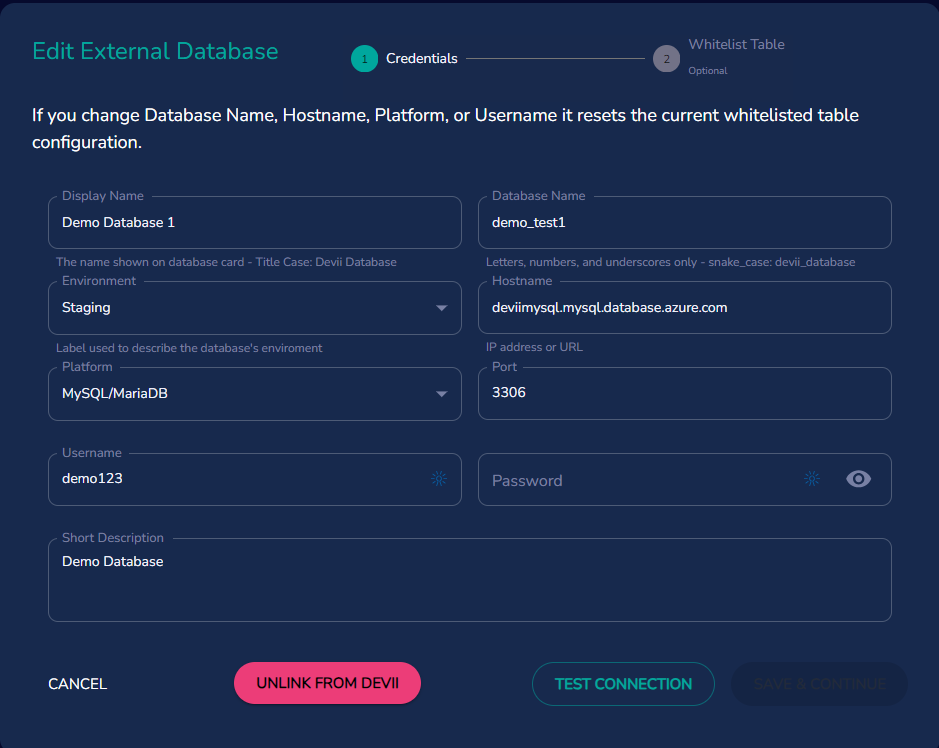 Edit database Edit Database