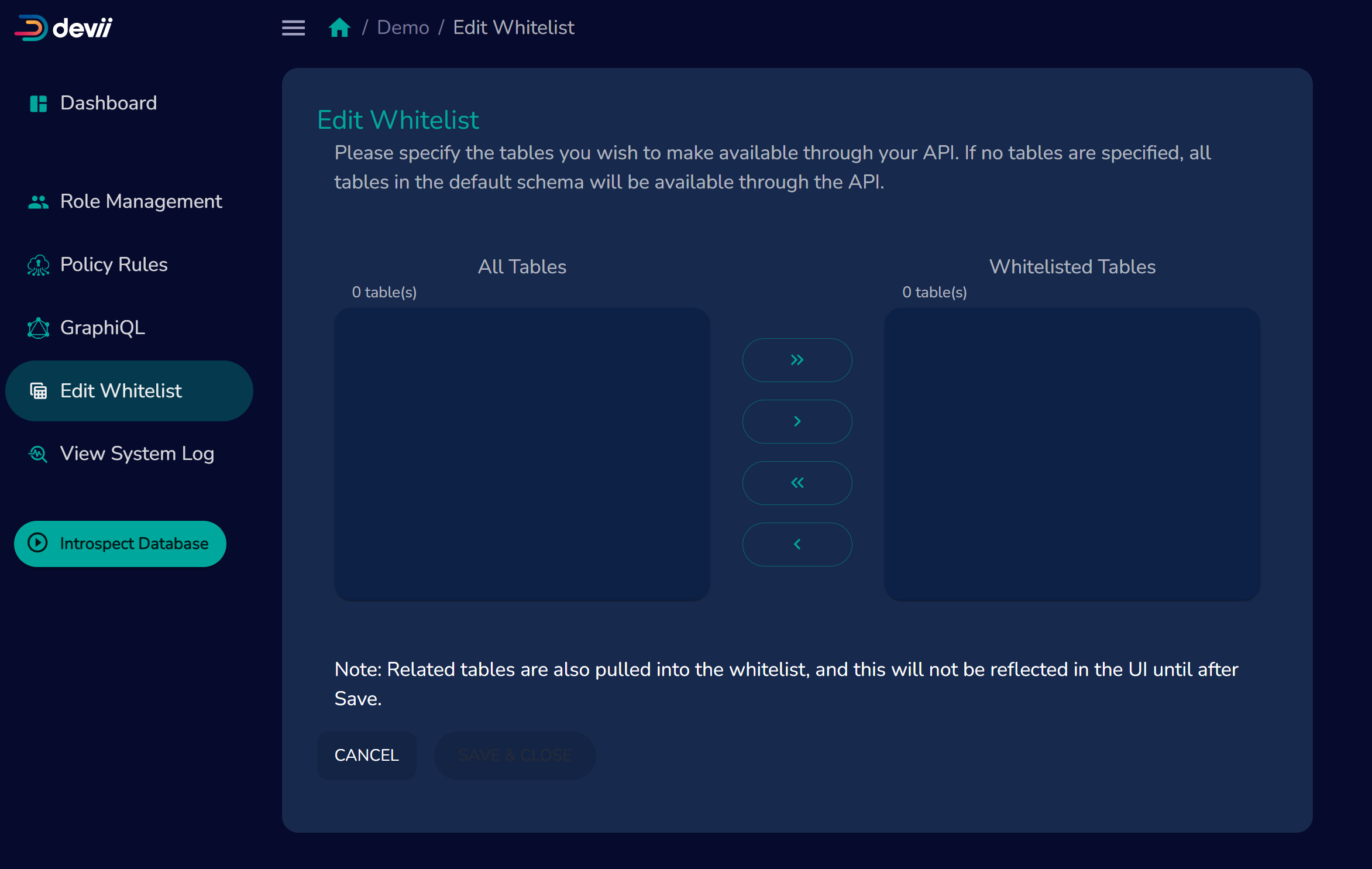 Edit Whitelist Before Introspection