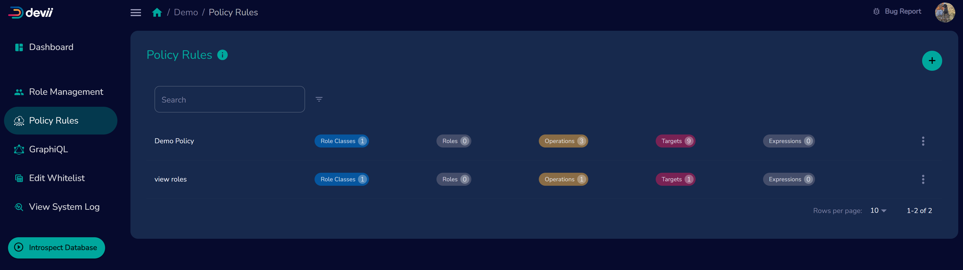 Database Policy Rules