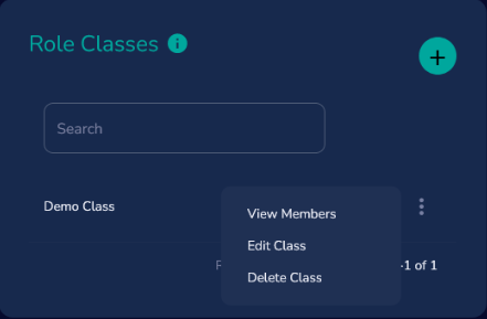 Role Management Role Class Menu